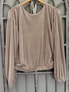 ASTR the Label Women’s Pleated Long-Sleeve Top in Champagne